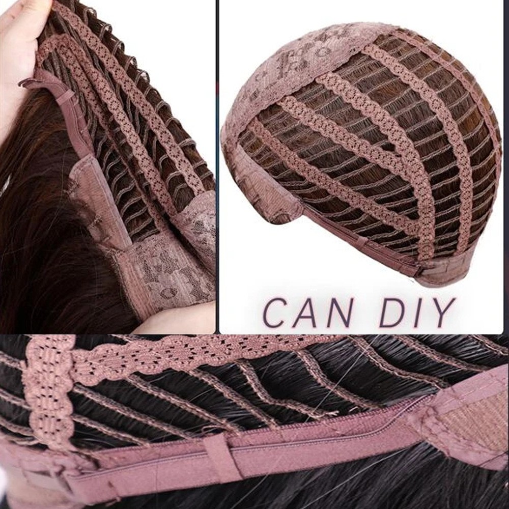 Brown Ombre Middle Part Shoulder Length Short Wig for Women European Style