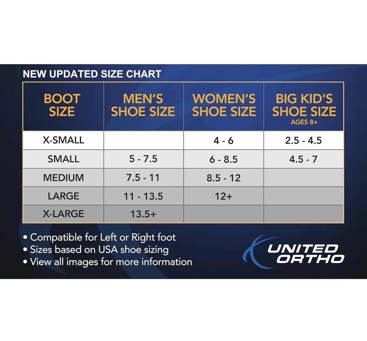 United Ortho Air Cam Walker Fracture Boot, Medium, Black Long Tall Top