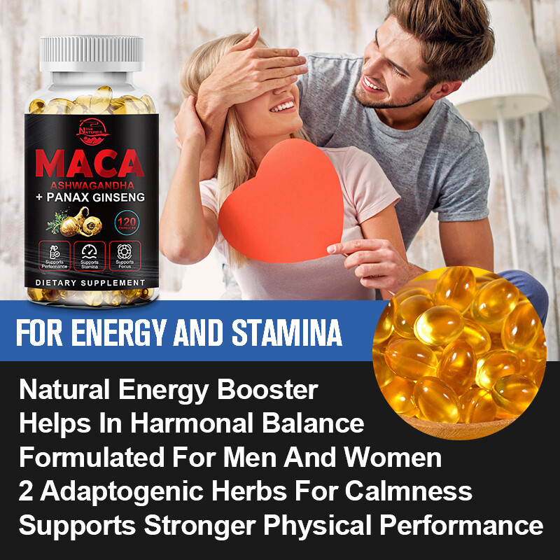 Maca Root Capsules 10000mg, Peruvian Maca Extract for Men & Women 120 Capsules