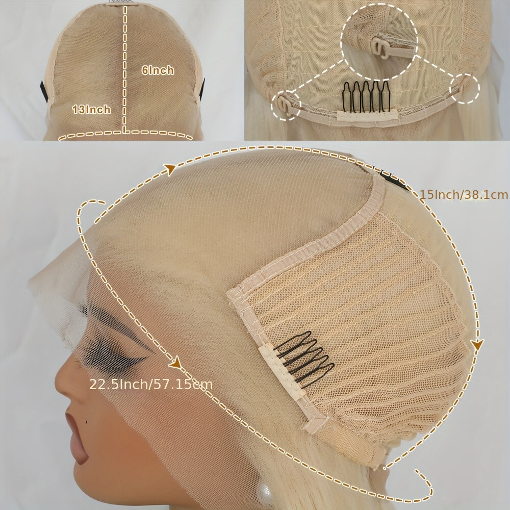 Platinum Blonde Hair Lace Front Wigs Long Straight 13×6 Free Part Pre Plucked