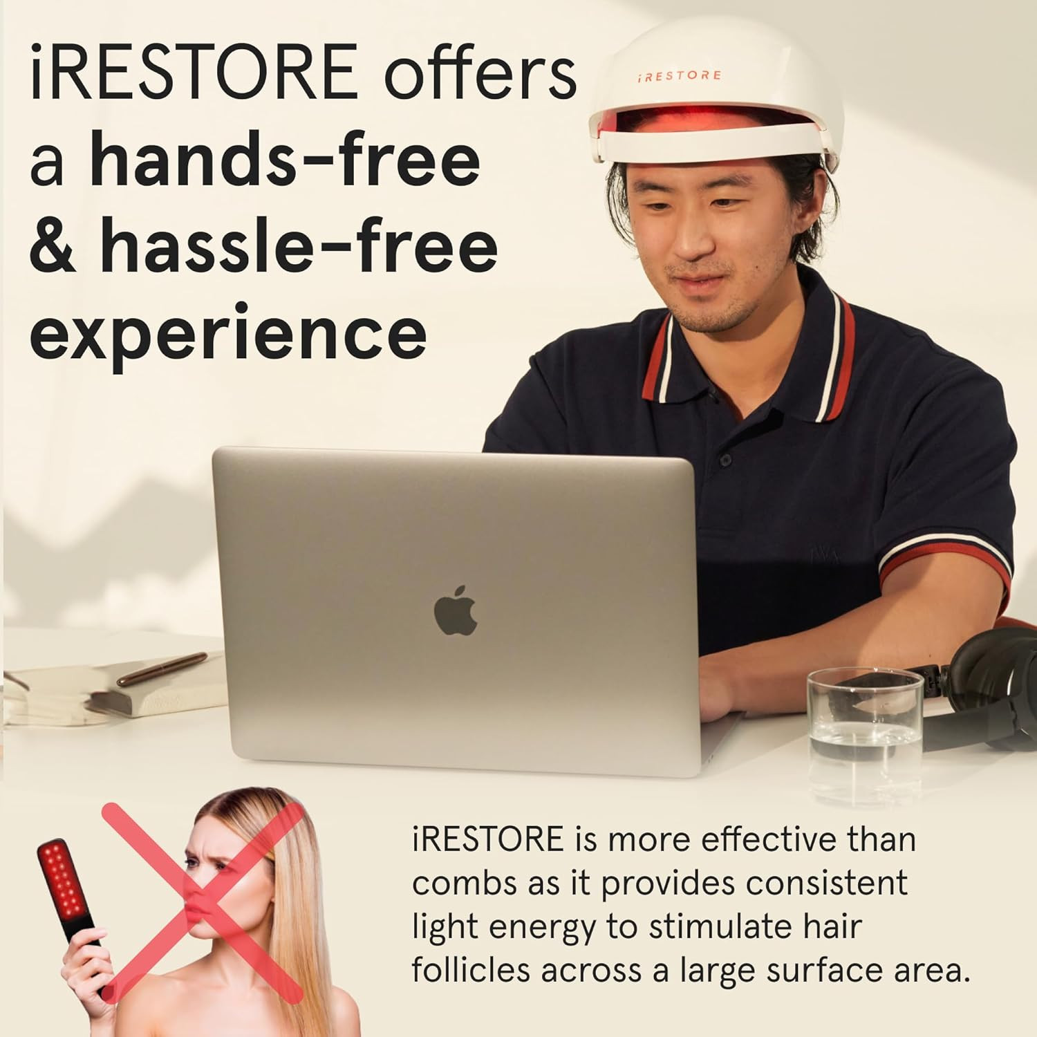 Irestore Essential – Laser Red Light Therapy for Hair Growth – FDA Cleared Hair