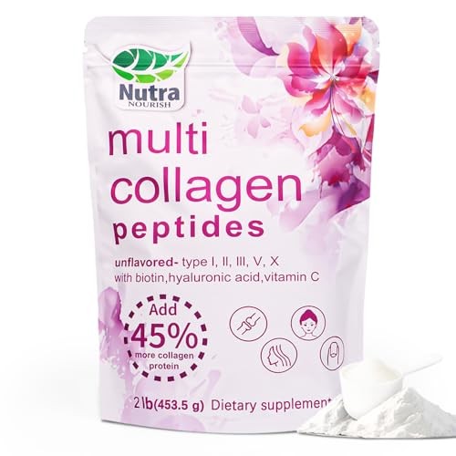 Multi Collagen Peptides Powder, 2LB | (Type I, II, III, V, X) with