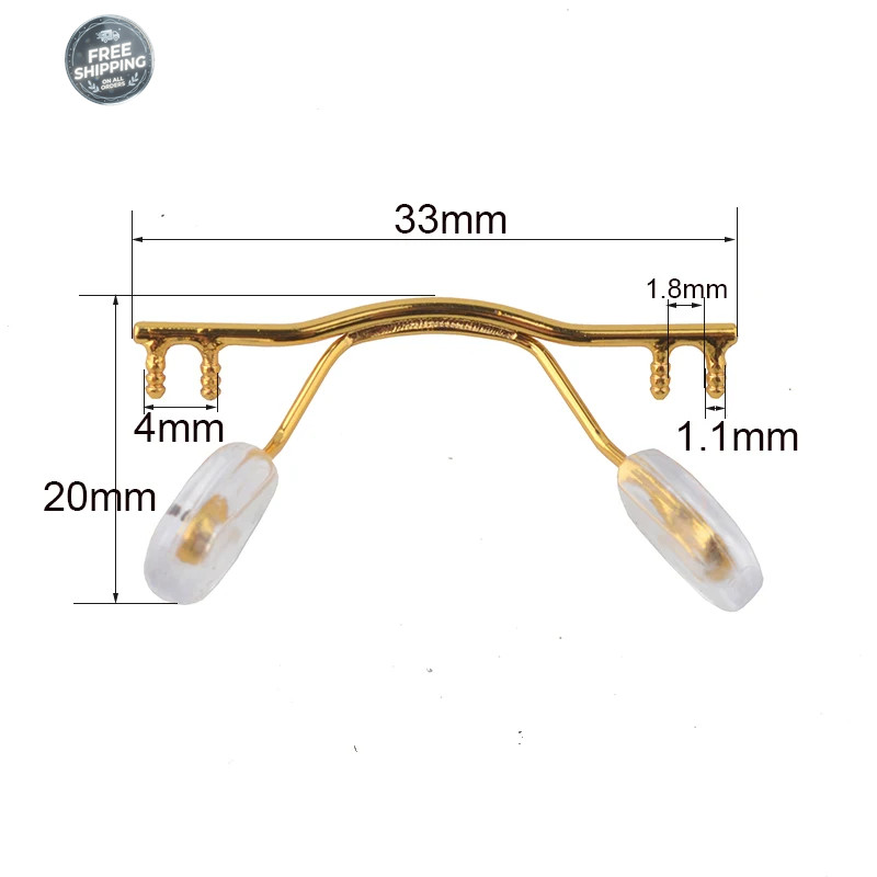 1pcs Eyeglasses Stainless Steel Bridges Replacement Part Rimless Nose Frame Top