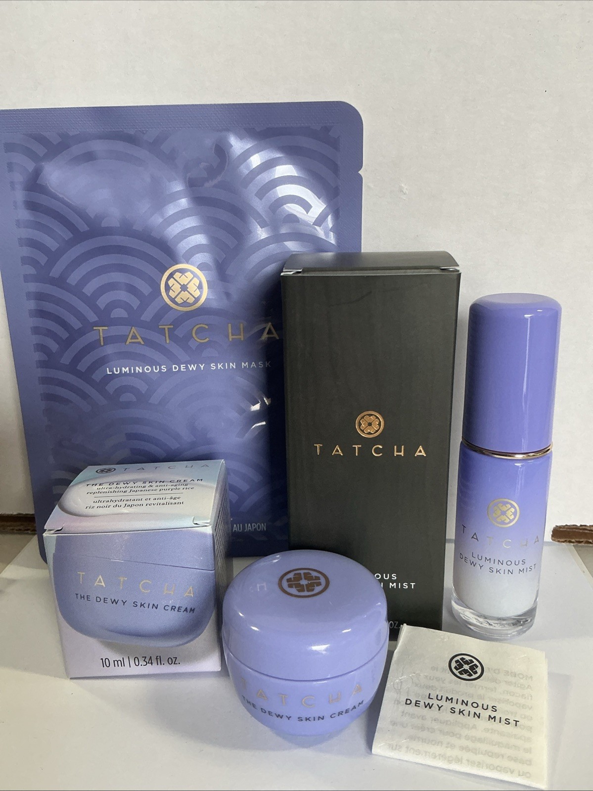 Tatcha Luminous Dewy Skin Mist Mask & Tatcha Dewy Skin Cream Deluxe Travel Size