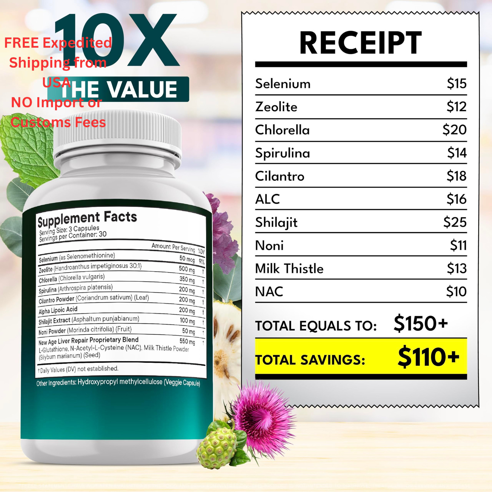 NEW AGE Liver Cleanse & Repair – Help Support Gut 90 Count (Pack of 3)