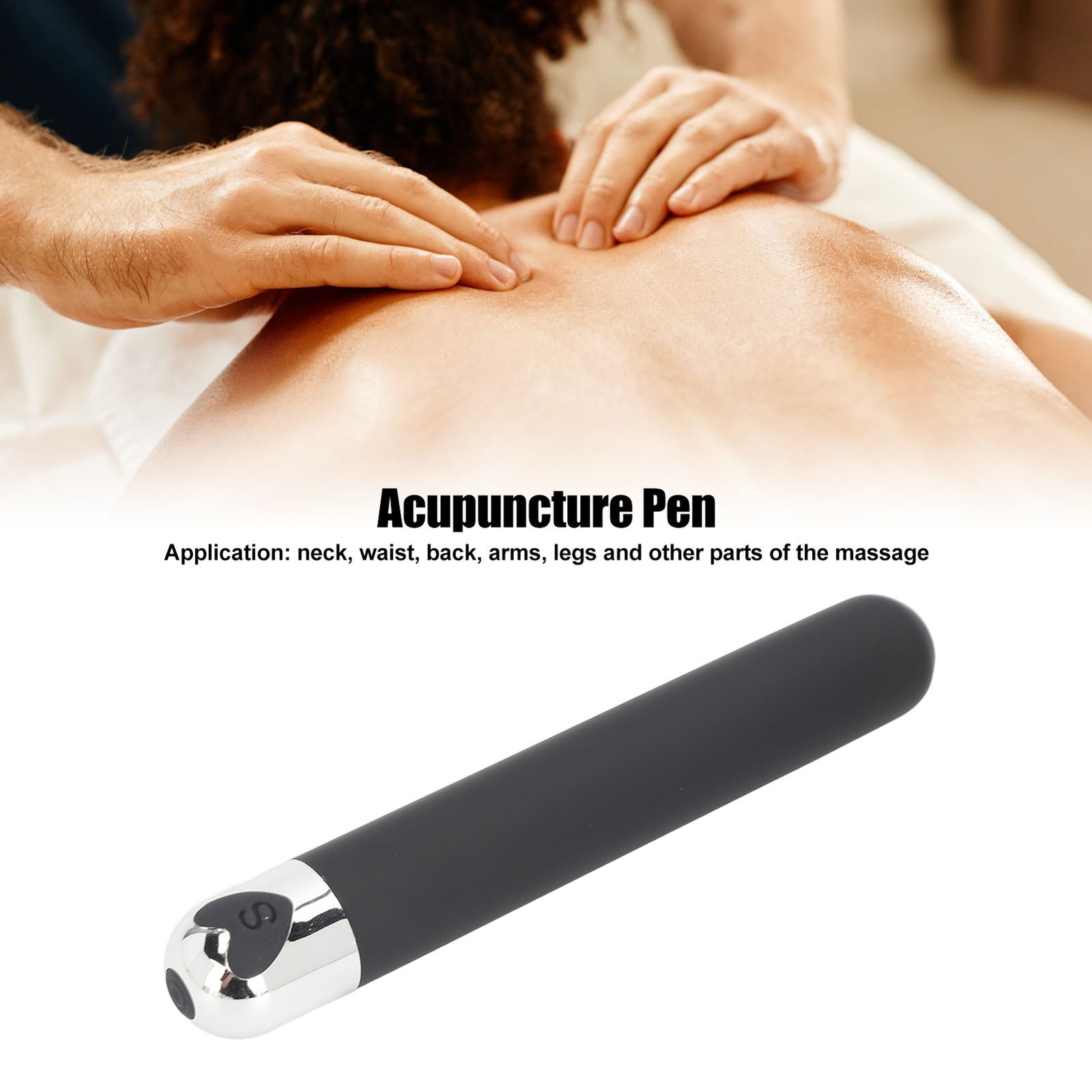 Black Acupuncture Pen Electric Massage Trigger Point Acupressure Stick