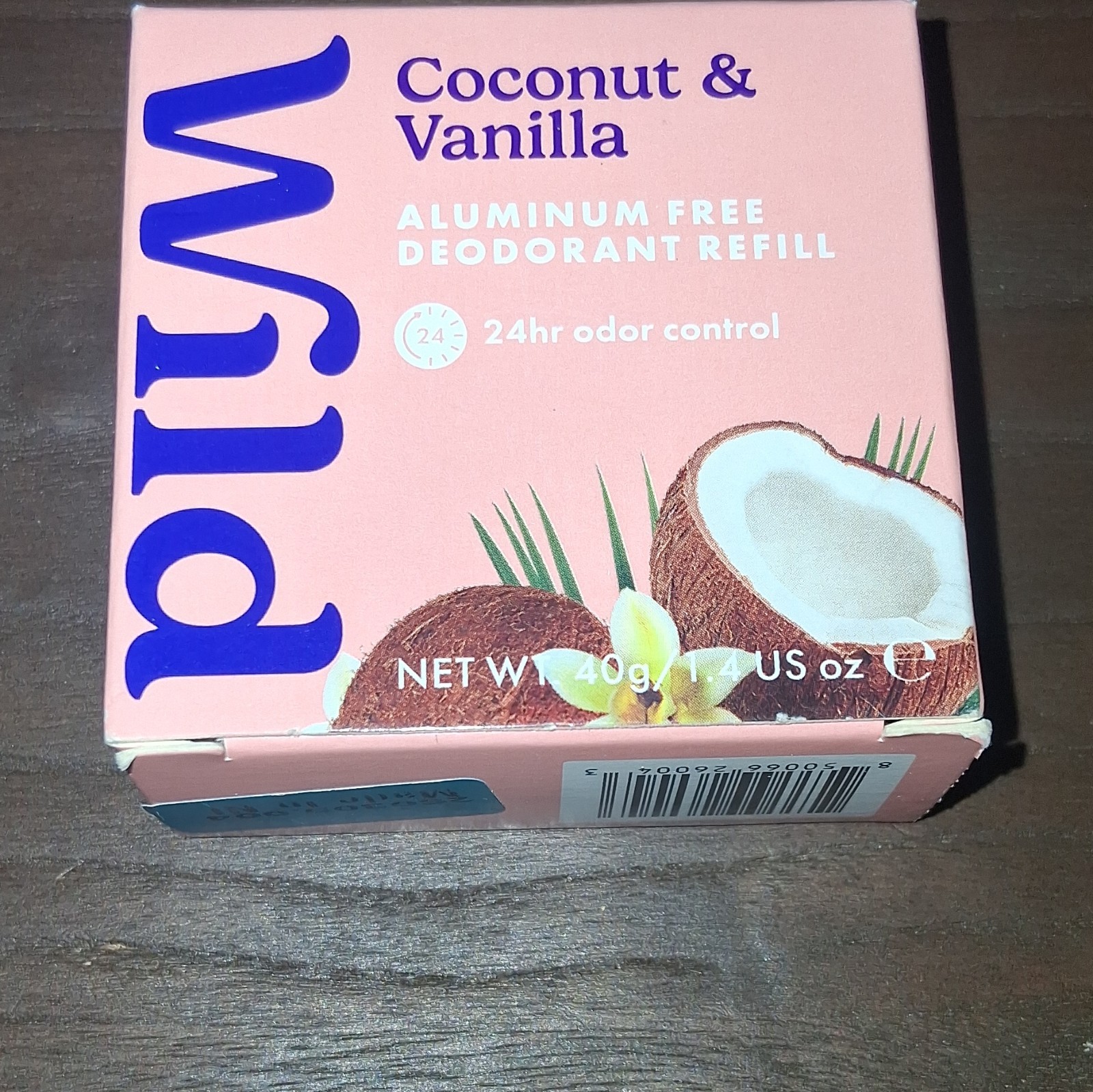 Wild Refillable Aluminum-Free Deodorant Refill Coconut & Vanilla Solid 1.4 oz