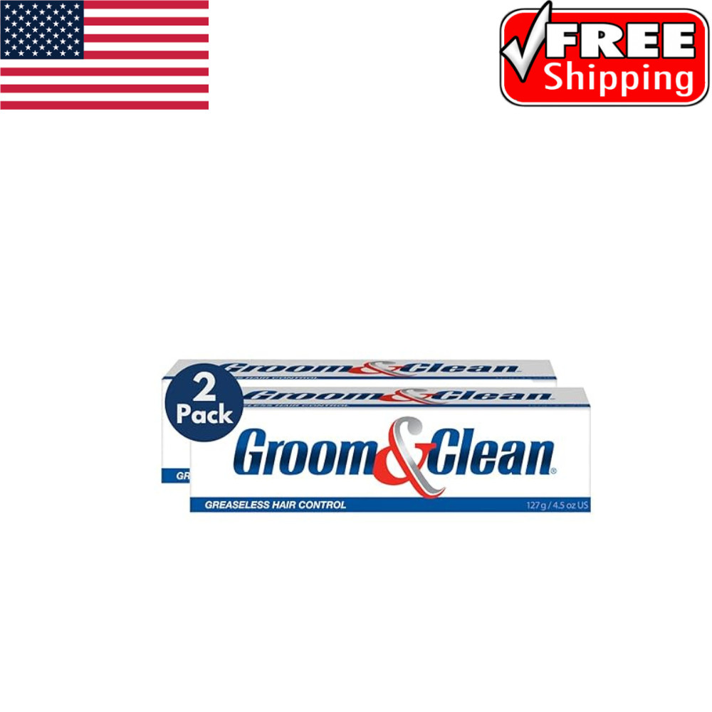Groom & Clean Hair Control Cream 4.5 Oz Pack of 2 – Mens Hair Styling Cream.