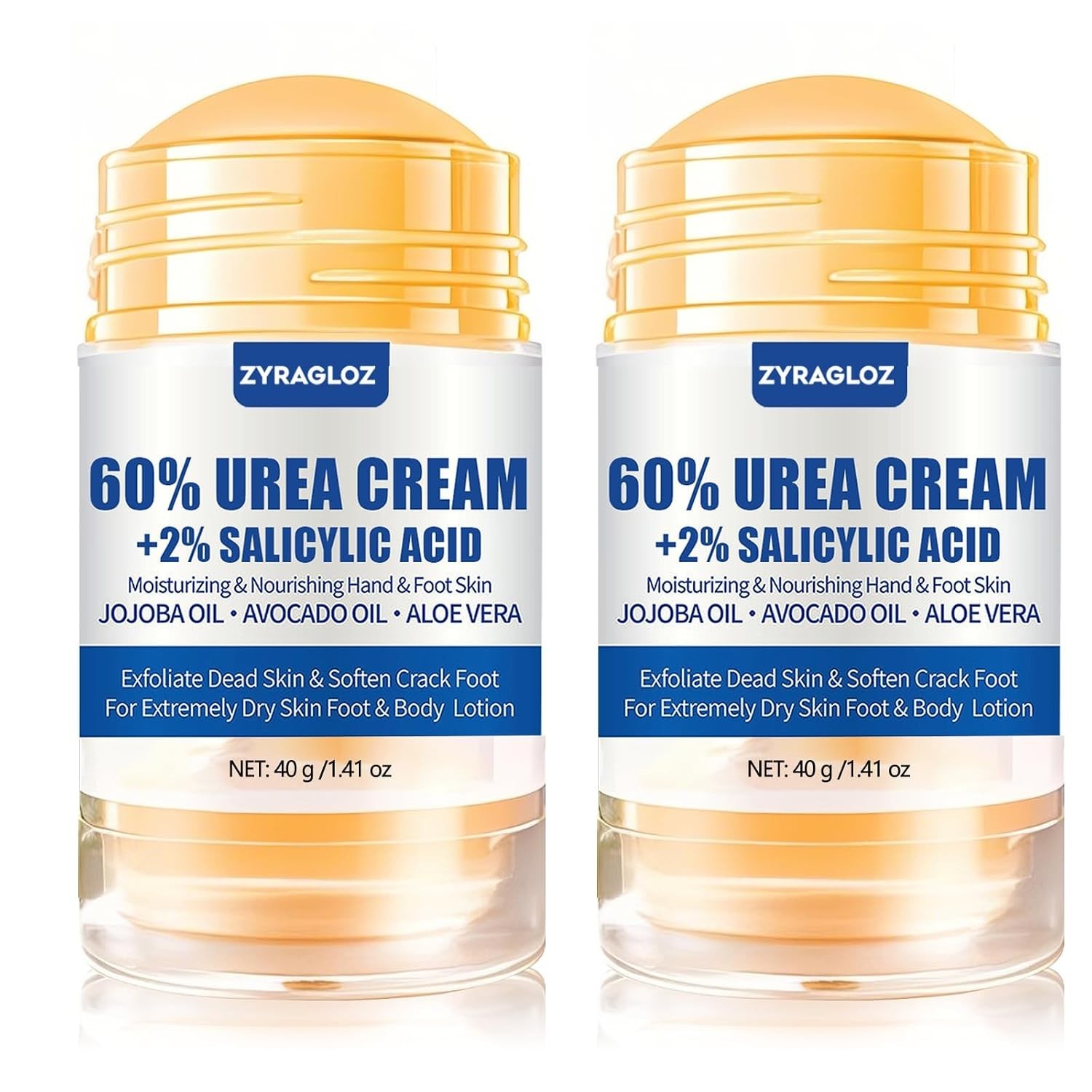 Urea Cream Stick 60% plus 2% Salicylic Acid, 2PCS Maximum Strength Urea Cream
