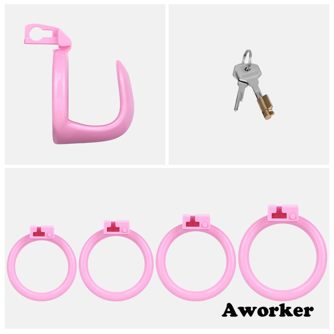 Premium ABS Plastic Male Chastity Cage Device with 4 Sizes Rings Bondage for Men