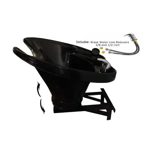 Tilting Wall Mounted Black ABS Plastic Extra Large Shampoo Bowl Shampoo Sink