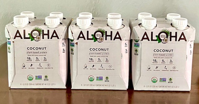 12-Pack ALOHA Organic Plant-Based Protein Drink Coconut 11 Fl Oz NEW FLAVOR
