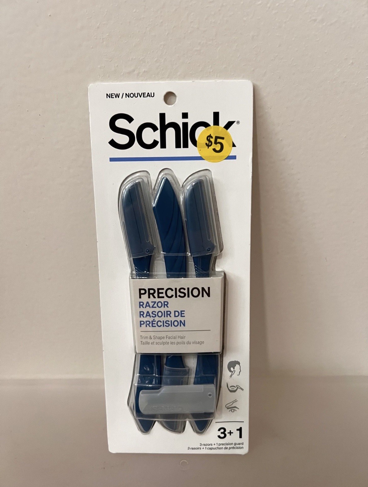 Schick Precision Razor Trim & Shape Facial Hair Eyebrow Shaver 3+1