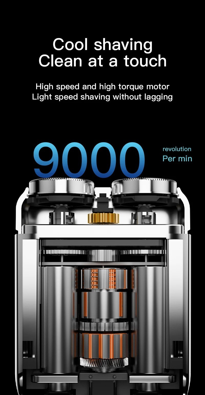 Mini Electric Shaver USB Rechargeable Dual Blade Beard Trimmer LED Display Razor