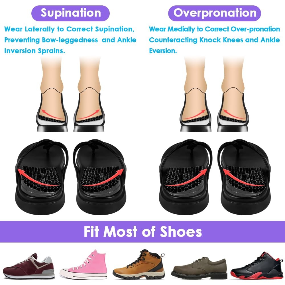 Svowin 3 Layers Adjustable Supination L: W 8-12/ M 7.5-14, Black
