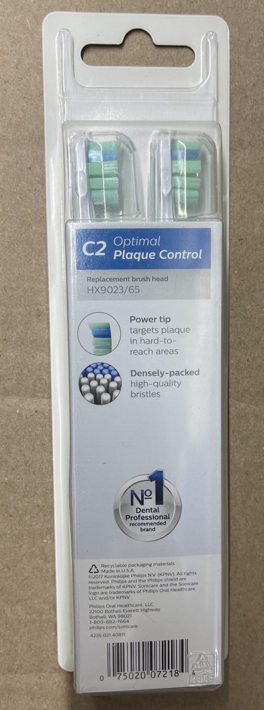 Philips HX9023/65 C2 Optimal Plaque Control 3 Brush Heads Per Pack Total NEW