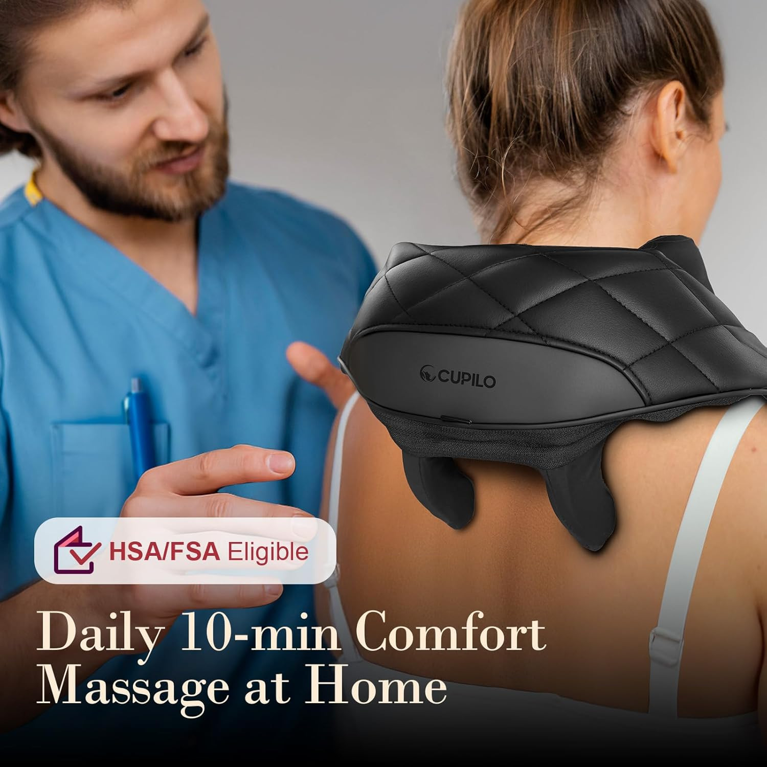 Cordless Neck Massager with Heat, HSA Store FSA Eligible 4D Shiatsu Shoulder Mas