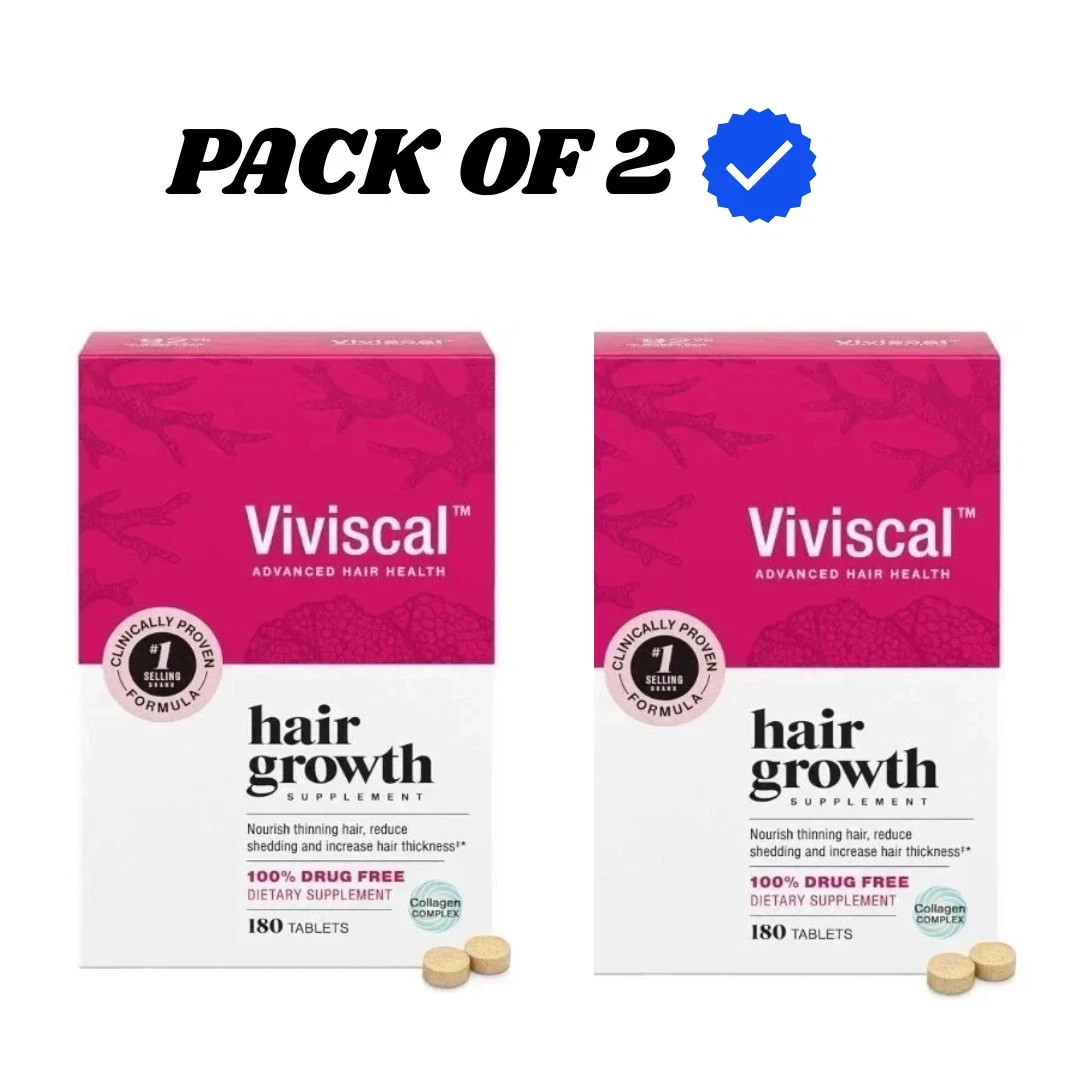 2xViviscal Hair Growth Dietary Supplement with Collagen Complex 360 Tablets
