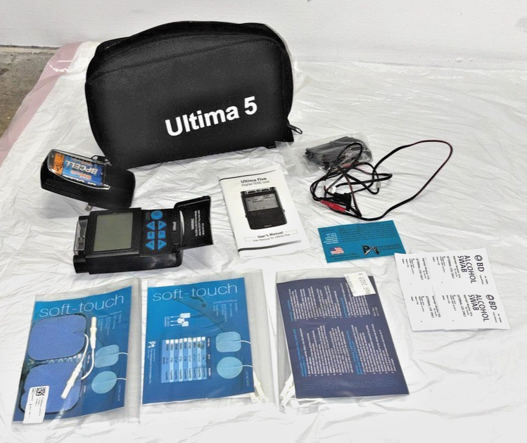 Ultima 5 Digital TENS Unit with Carrying Case Battery Operated Tested