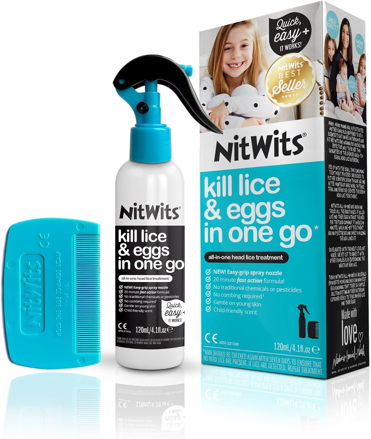 All-in-One Head Lice Treatment Spray, Kills Lice, Super & Eggs,…