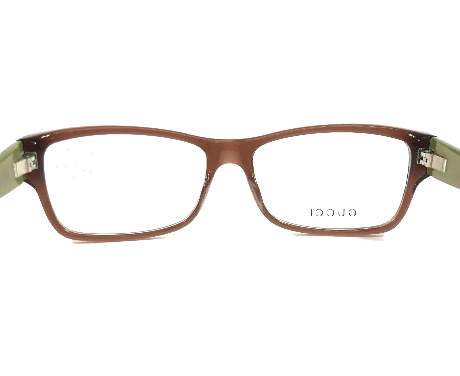 Gucci Eyeglasses Frames GG3133 MH5 Clear Brown Green Silver Rectangle 54-15-135