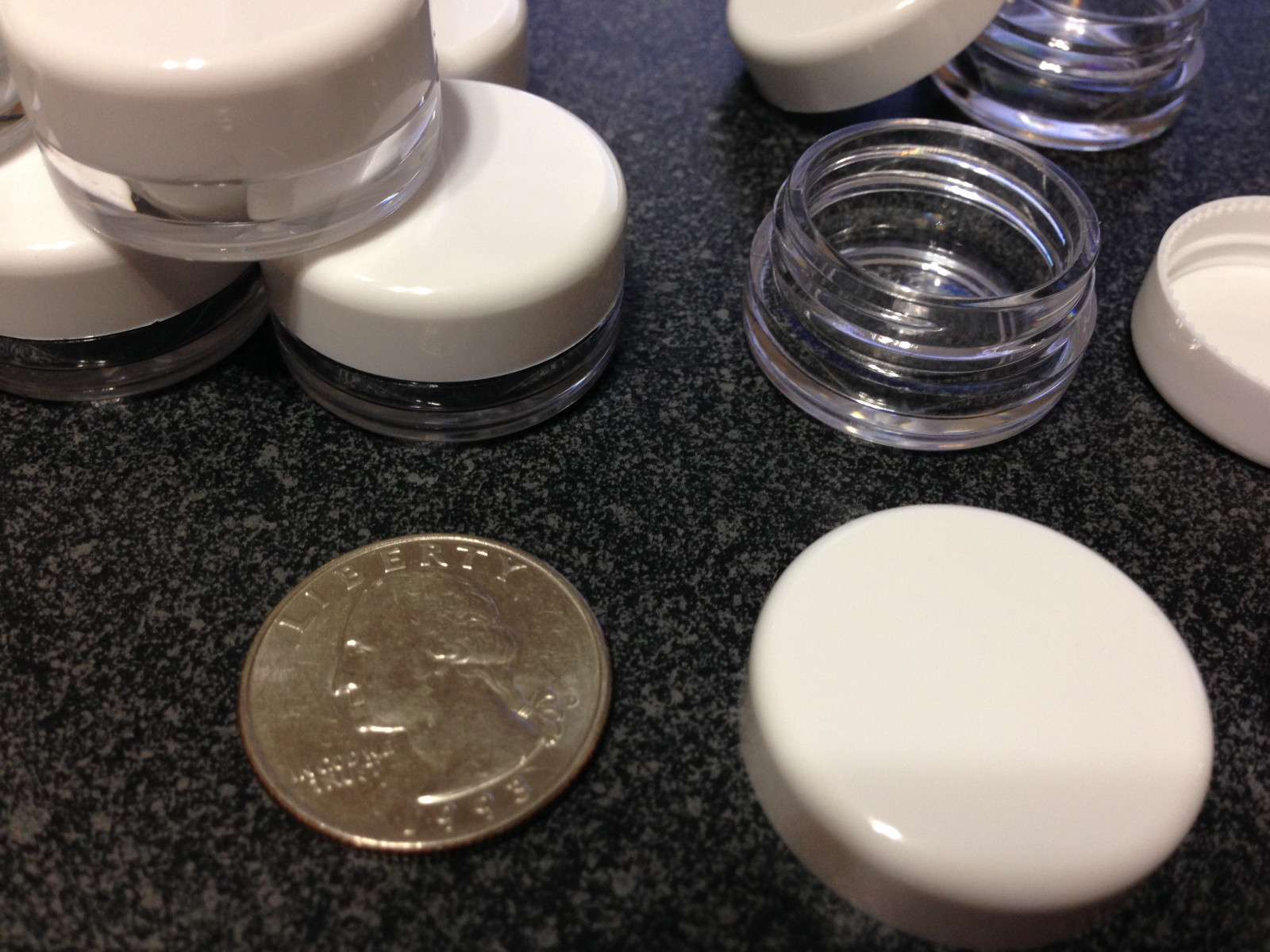 Beauty Containers Empty Plastic Small Cosmetic Jars 3 ml Gram White Cap 500 5052