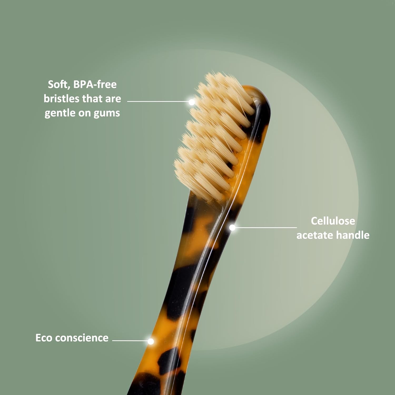 Biodegradable Eco-Friendly Cellulose Acetate Toothbrushes – 8 Count