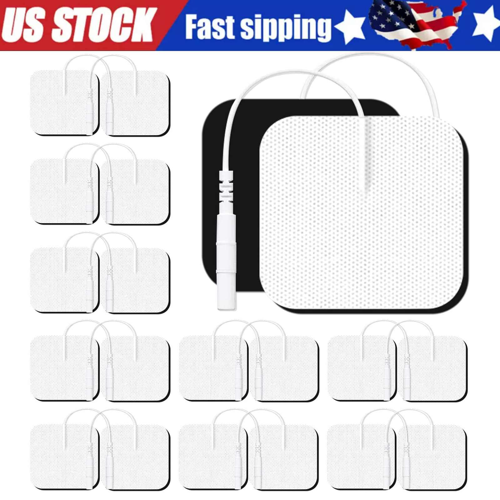 40 TENS Electrode Pads EMS Replacement Unit 7000 3000 2×2 Muscle Stimulator BULK