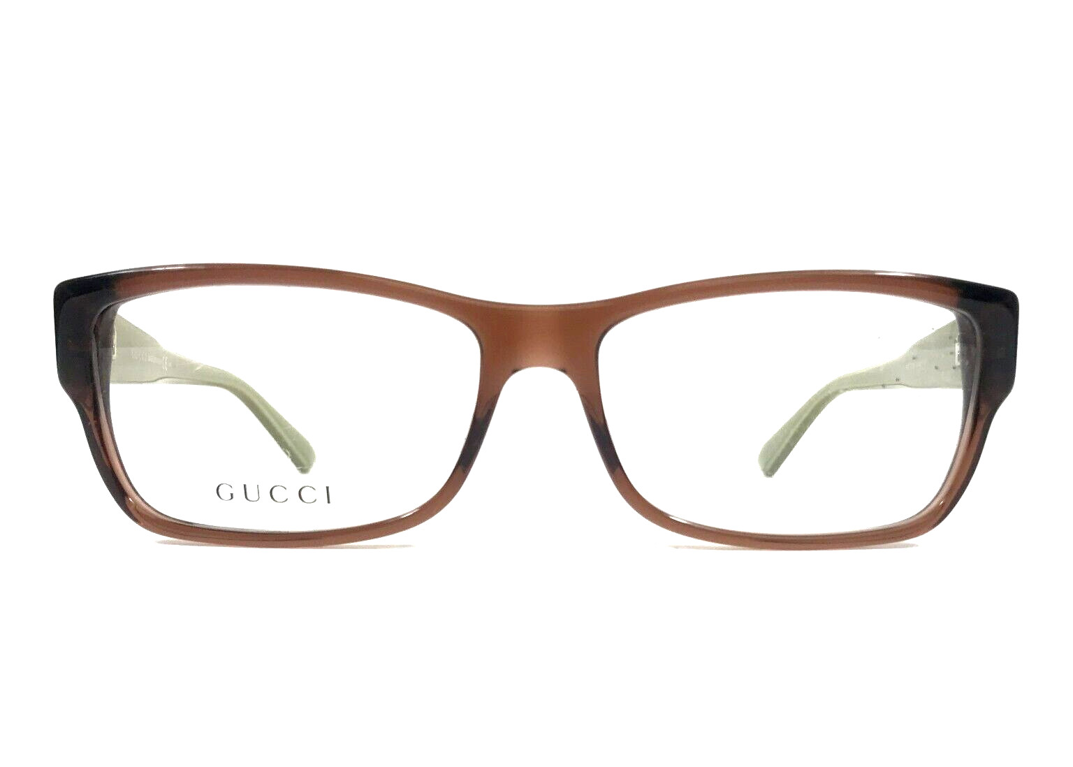 Gucci Eyeglasses Frames GG3133 MH5 Clear Brown Green Silver Rectangle 54-15-135