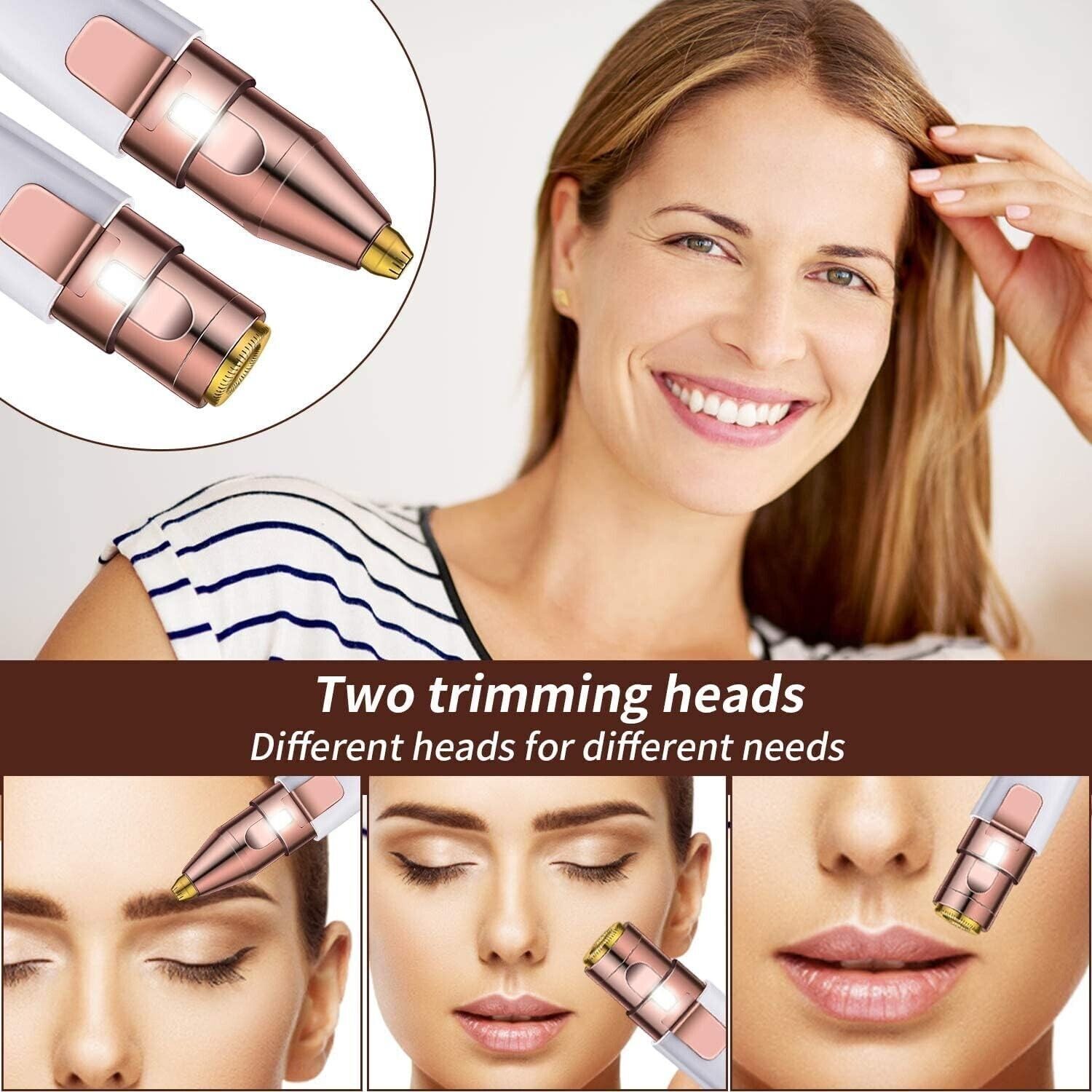 2in1 Facial Hair Removal Women Electric Remover Eyebrow Trimmer Shaver Epilators