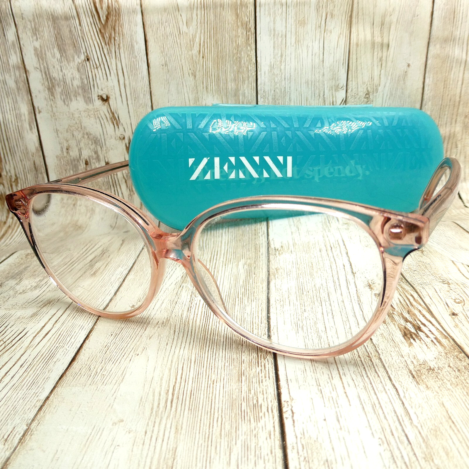 Zenni Pink Round Eyeglasses FRAMES ONLY w/Case – 662819 51-16-136