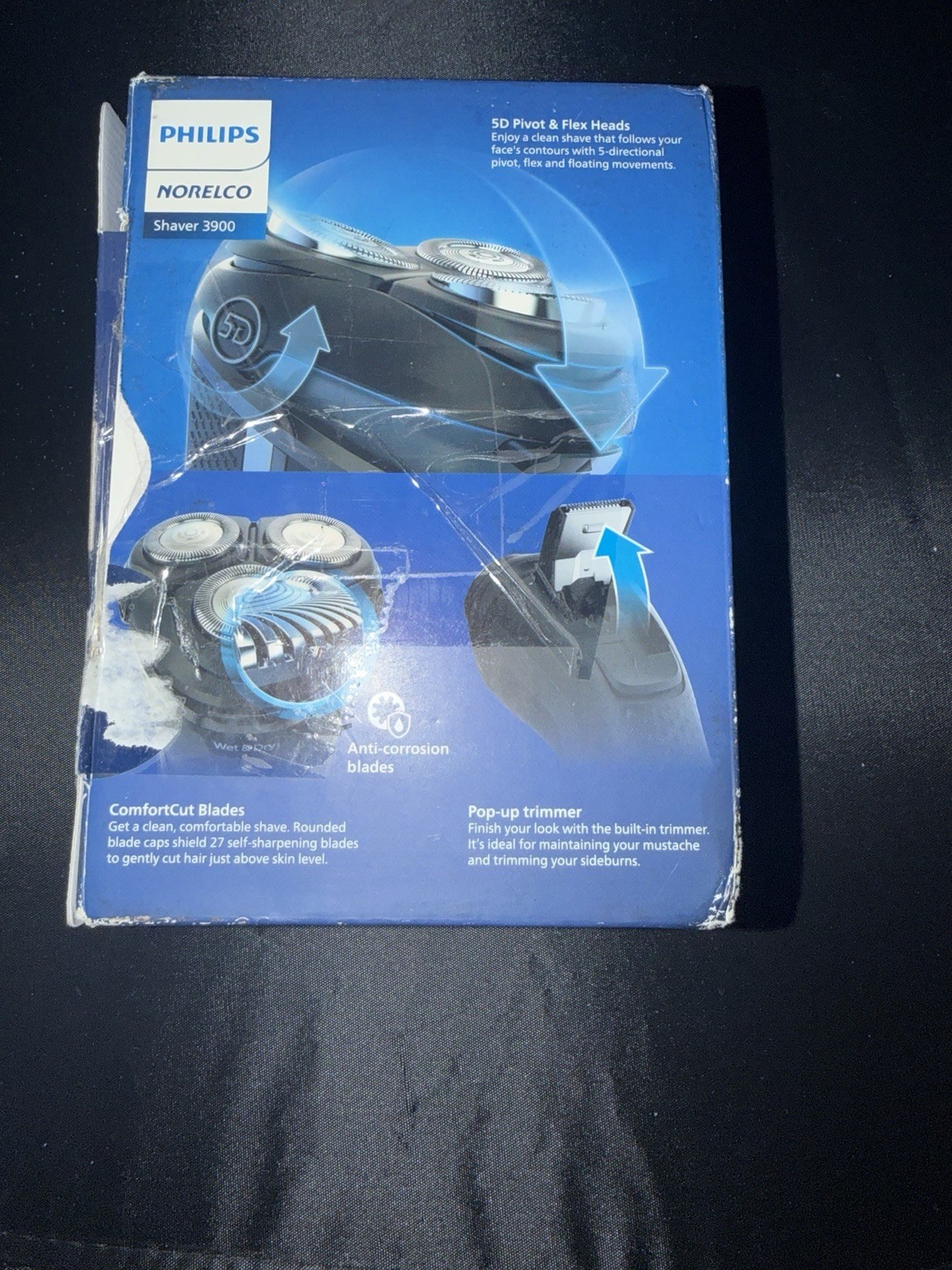 Philips Norelco Shaver 3900 Wet Dry Electric Razor S3341/92 Charging Stand