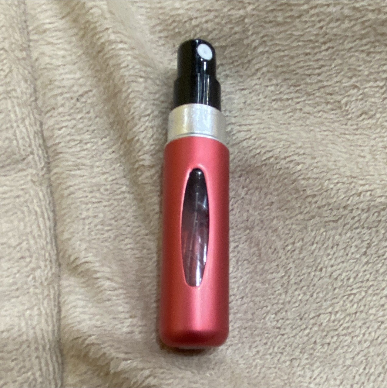 Refillable Reusable Travel Mist Spray Bottle 0.2 fl oz Red Plastic/Aluminum