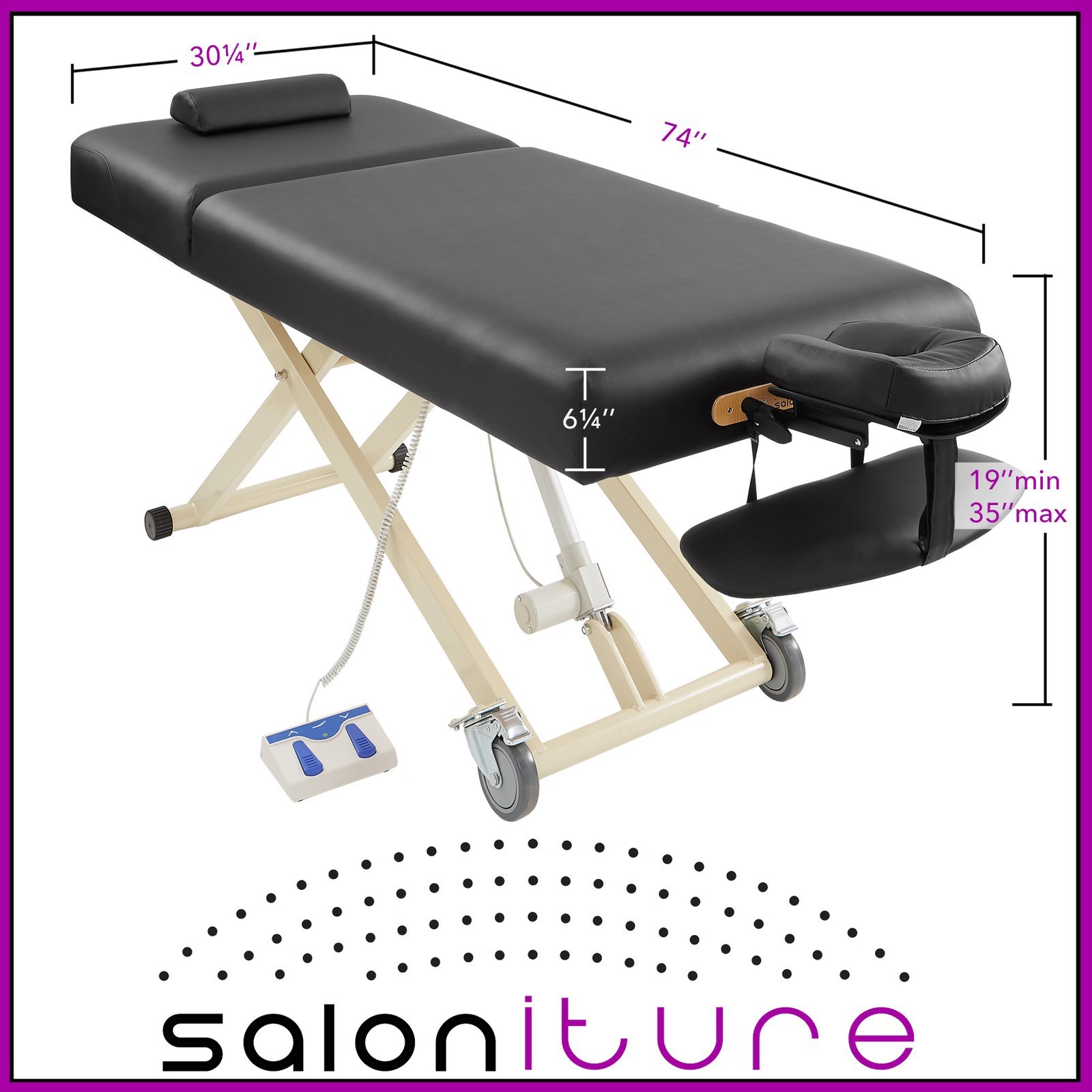 Electric Lift Massage Table Adjustable Back with Accessories