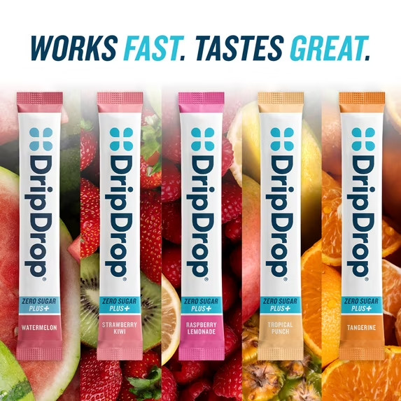 DripDrop Zero Sugar Fast Hydration – Sampler Variety Electrolyte Powder Drink Mi