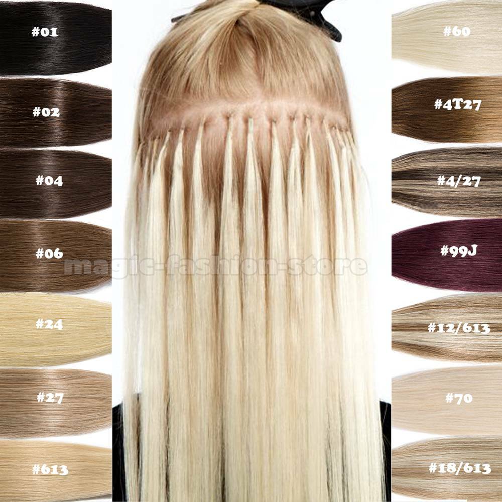 16″-24″ Double Drawn Nail U Tip Human Hair Extensions Pre-bonded Keratin 1g 200g