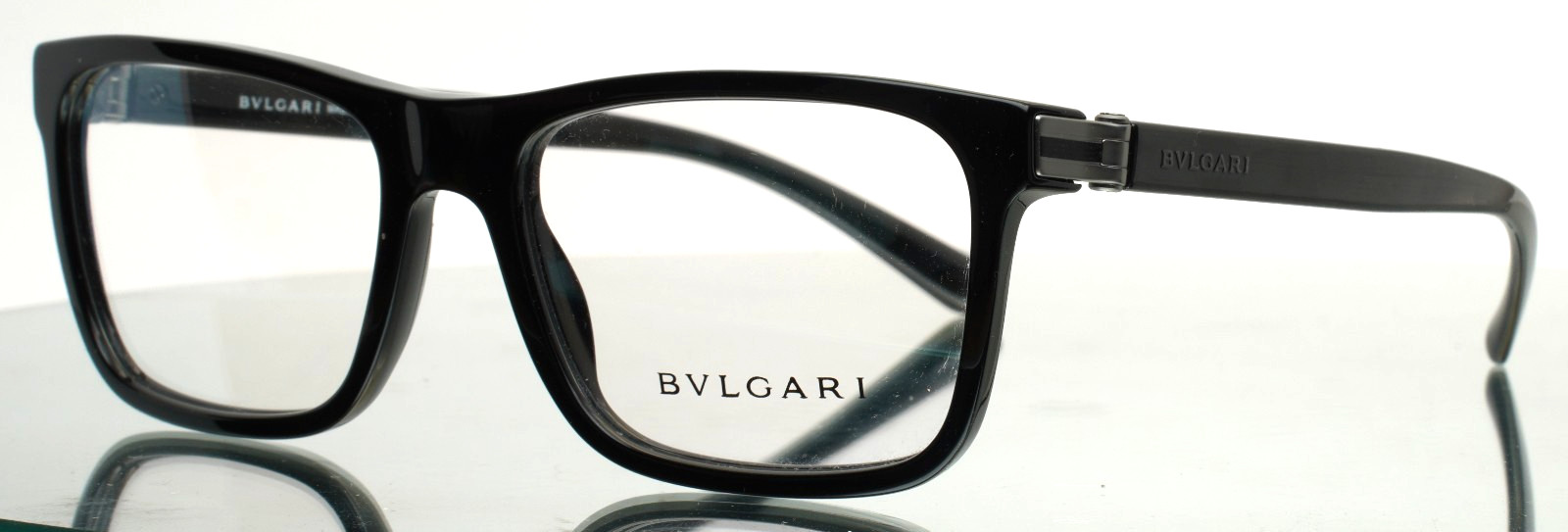 BVLGARI 3029 501 Black Mens Rectangle Full Rim Eyeglasses 55-18-140 B:39