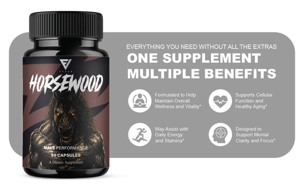 (2 Pack) Horsewood Male Support Supplement, Horse Wood Male Pills (120 Capsules)