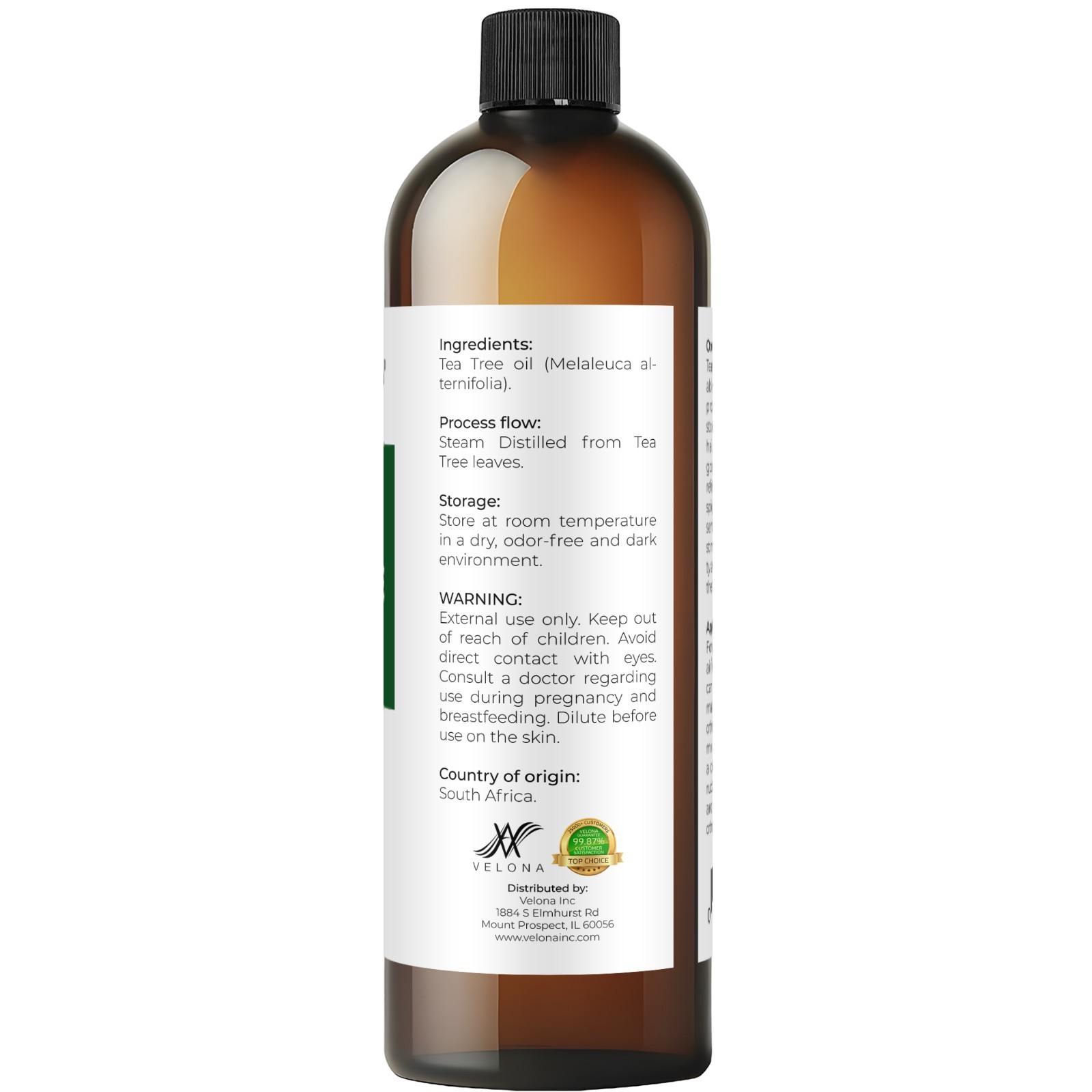 Tea Tree Essential Oil by Velona 0.5 – 32FlOz Therapeutic Grade for Aromatherapy