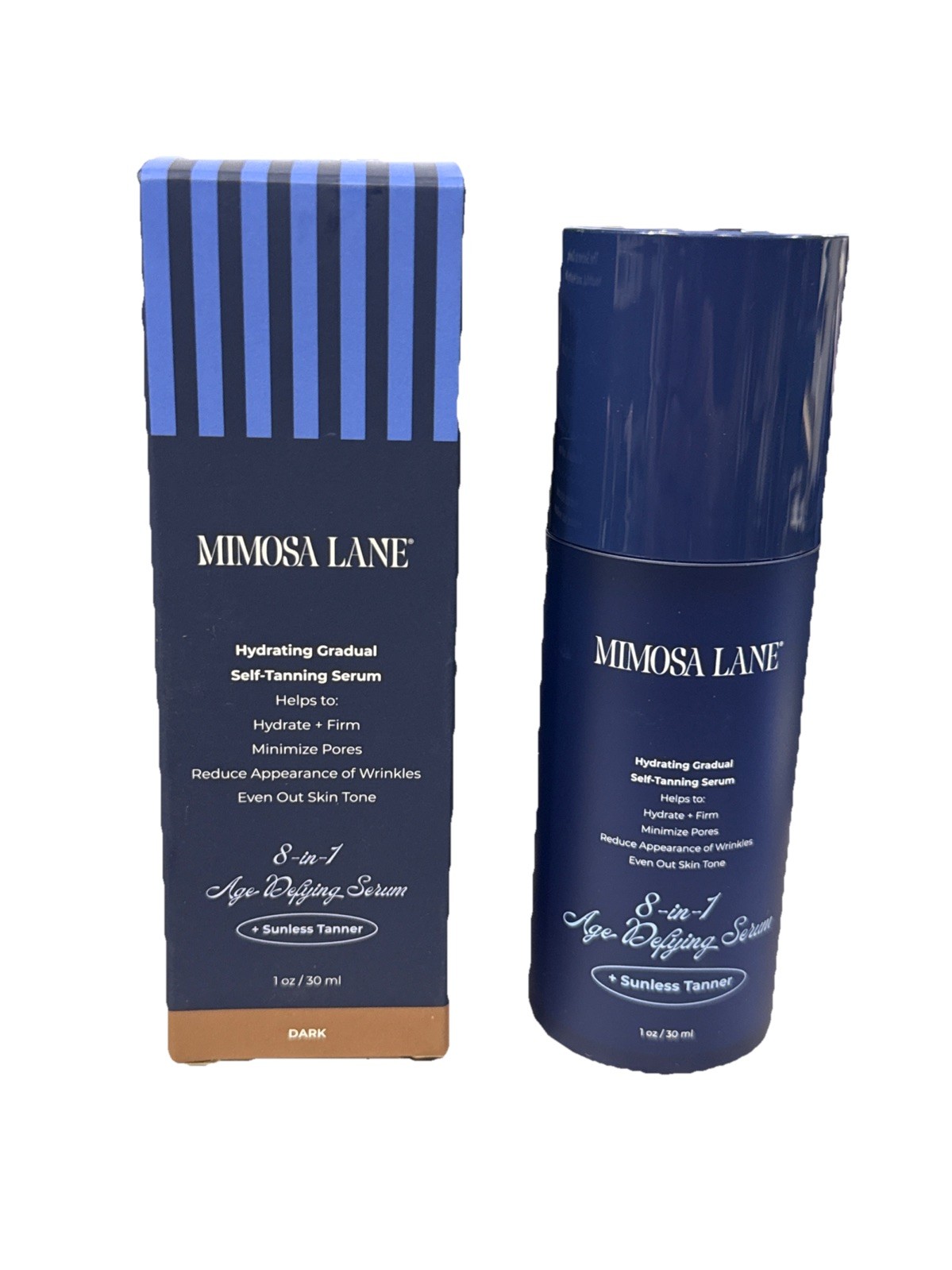 New Mimosa Lane 8 In 1 Age Defying Serum+Sunless Tanner-Dark-$58