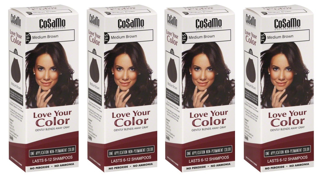 CoSaMo Hair Color #765 Medium Brown – Compares to Clairol Loving Care (4 Pack)
