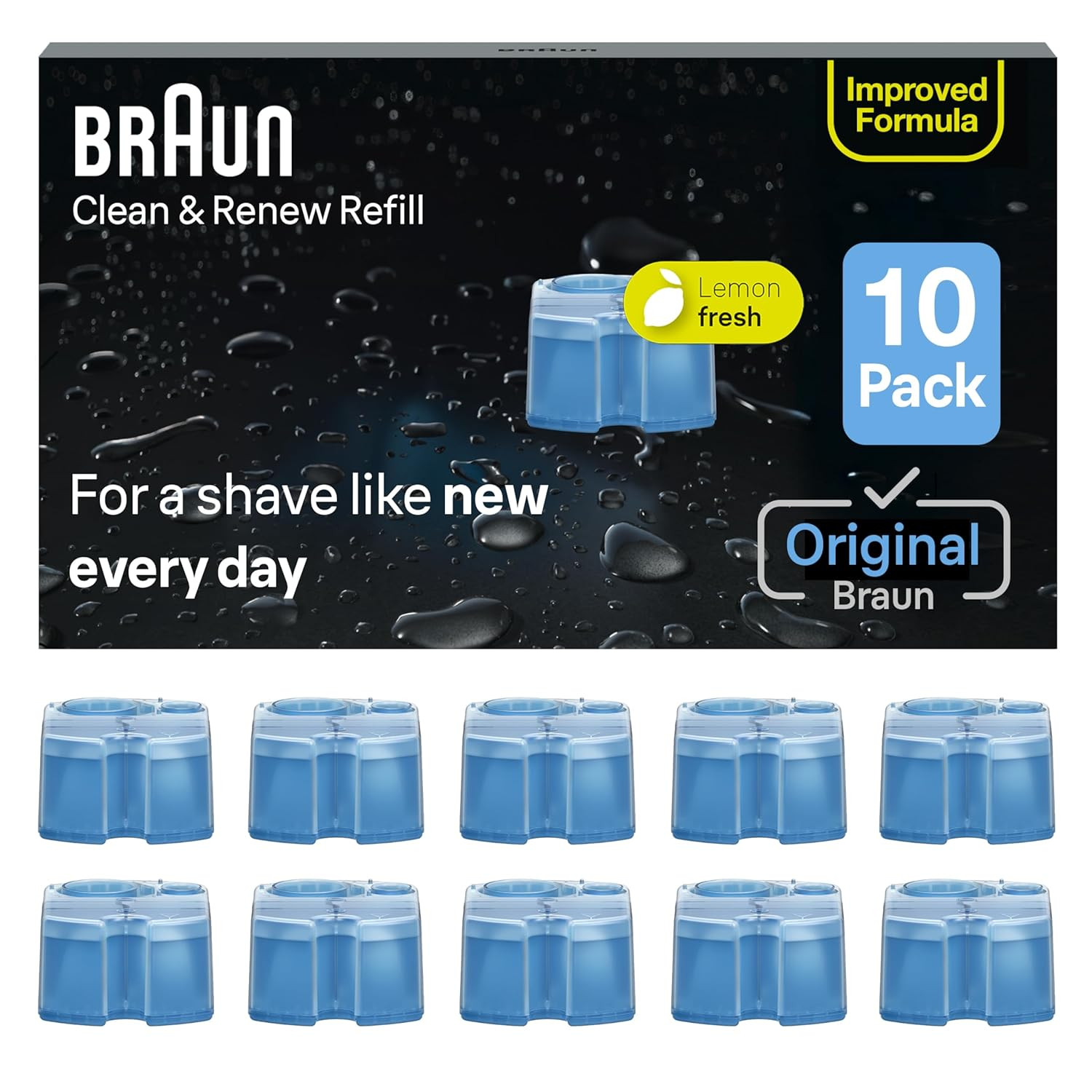 Braun Clean & Renew Refill Cartridges CCR Replacement Shaver Cleaner Pack of 10