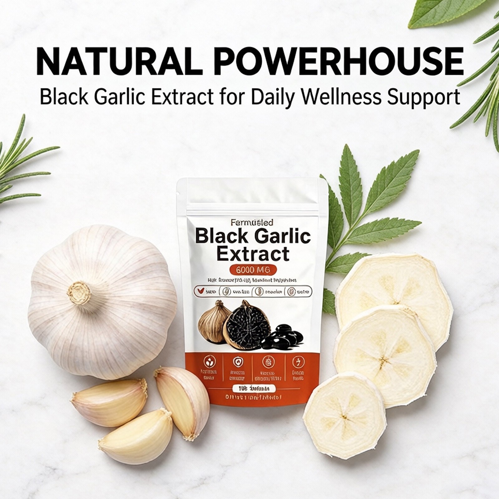 Black Garlic Extract Softgels 300ct, Odorless Vegan Non-GMO Supplement