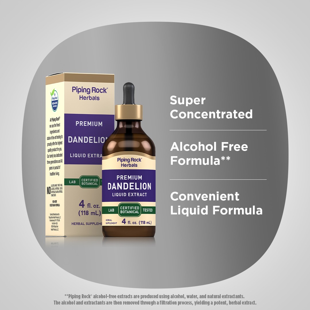 Dandelion Root Extract | 4 fl oz | Liquid Drops | Alcohol Free | by Piping Rock