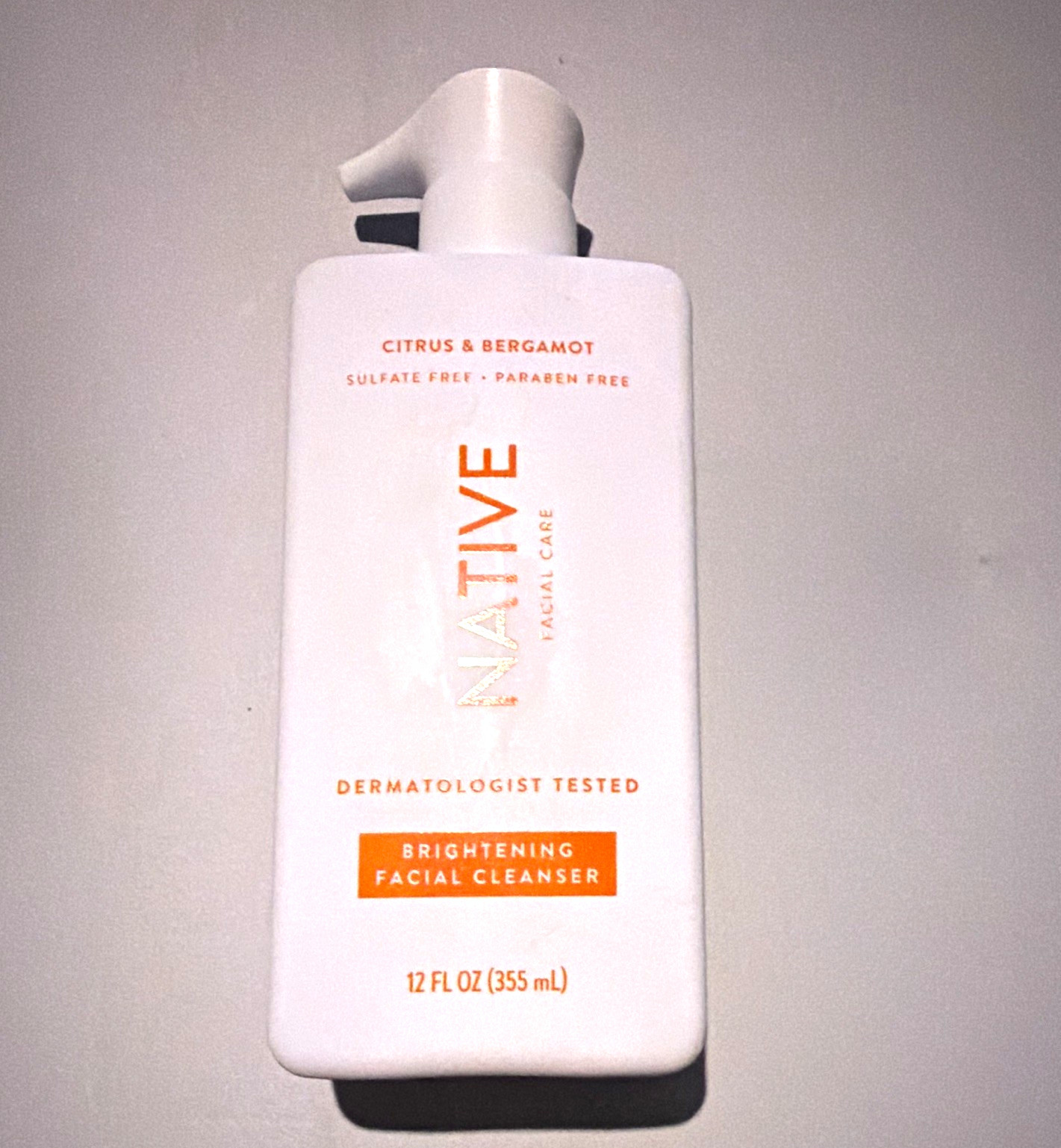 Native Brightening Facial Cleanser Citrus & Bergamot 12 fl oz Sulfate-Free