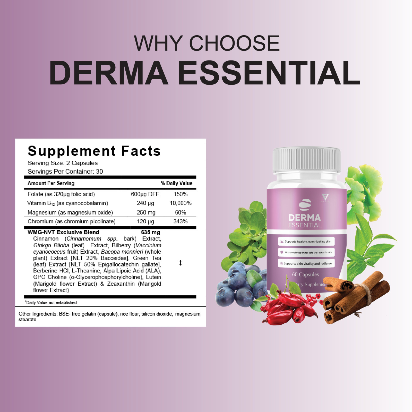 (5 Pack) Derma Essential Capsules, DermaEssential Supplement (300 Capsules)
