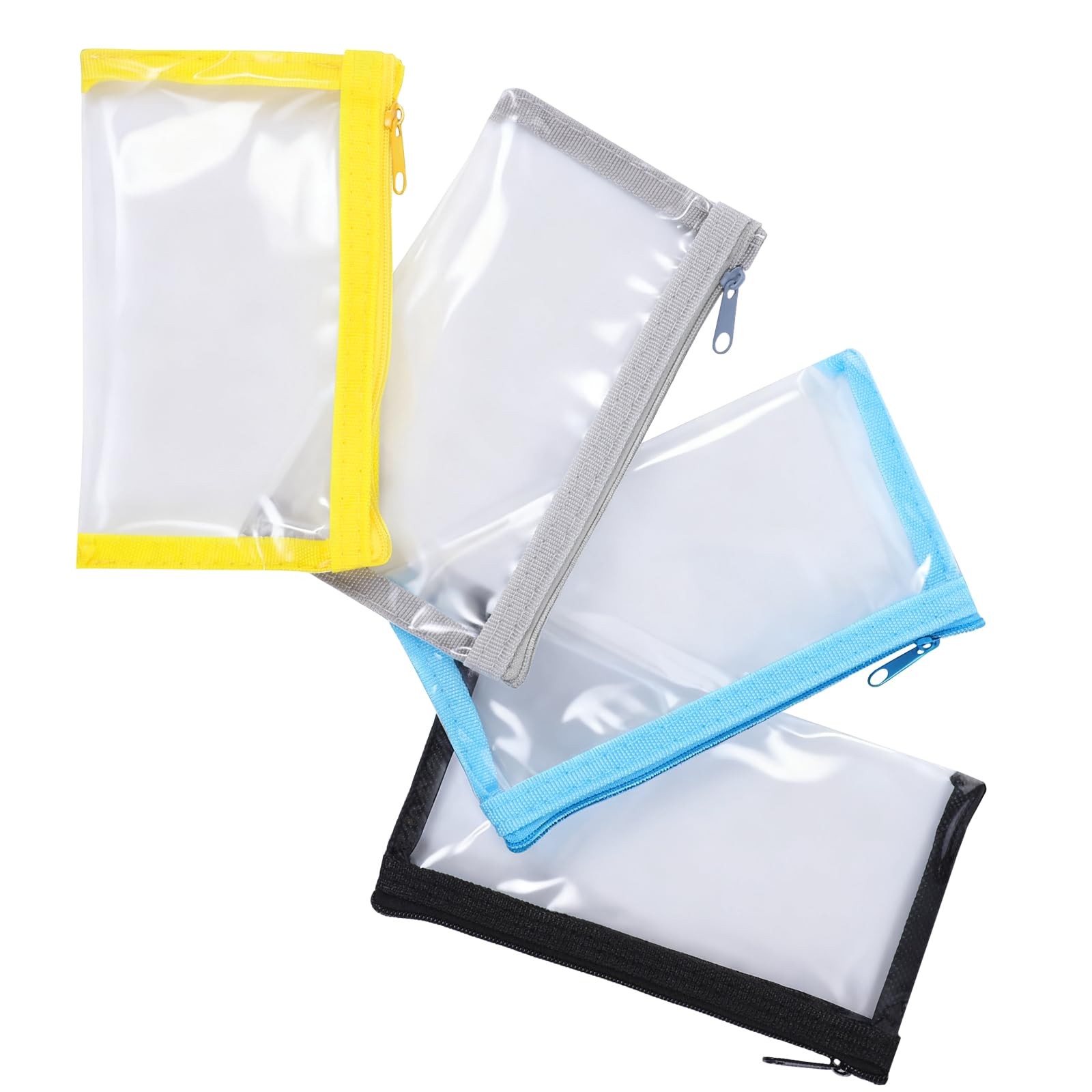 4 Pcs Small Clear Makeup Bags, Mini Nylon Zipper Pouch Multicolor Small Water