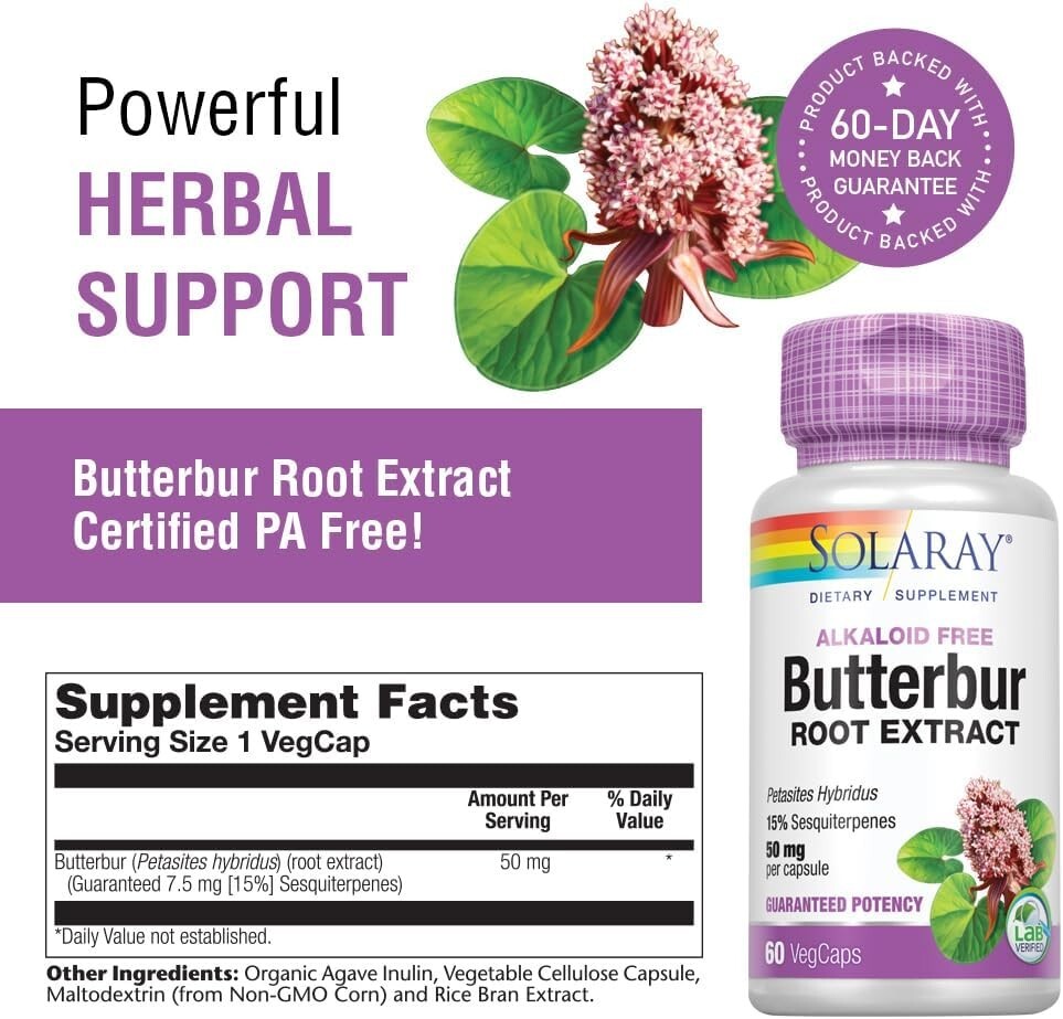 Solaray Butterbur Root Extract 50mg | 60ct