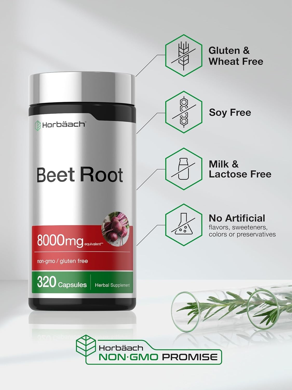 Beet Root Powder Capsules | 8000mg | 320 Count | Non-GMO | by Horbaach