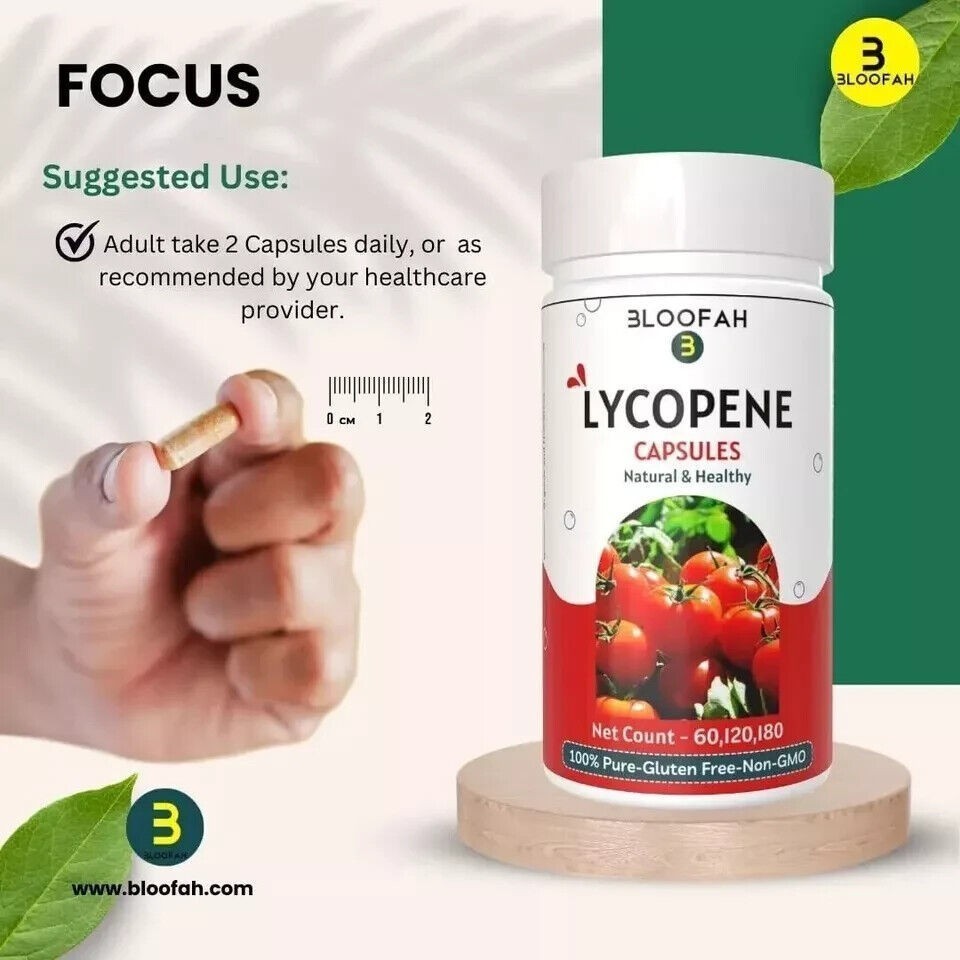 Bloofah Tomato Fruit Capsules (Lycopene) 500mg – 120 Count | Vegan, Gluten Free